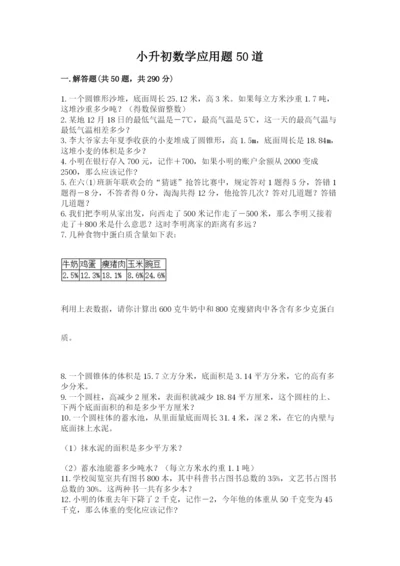 小升初数学应用题50道标准卷.docx