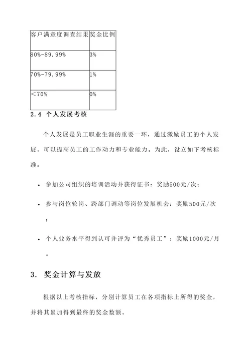 服装公司奖金考核方案