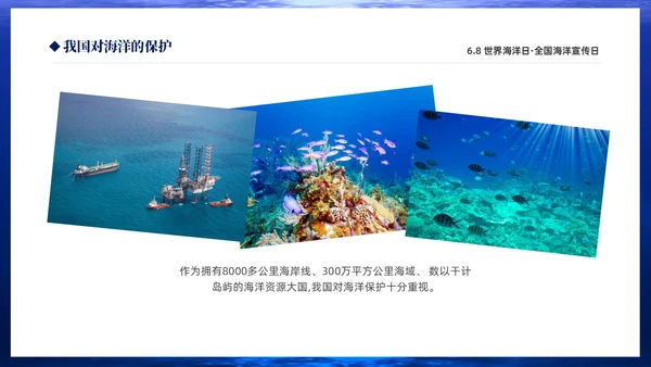 深蓝色简约68世界海洋日全国海洋宣传日PPT