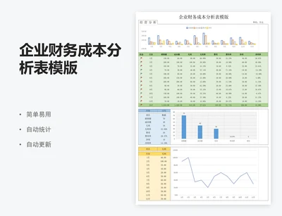 企业财务成本分析表模版