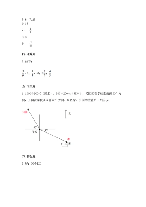 小学数学六年级上册期末测试卷附参考答案【突破训练】.docx