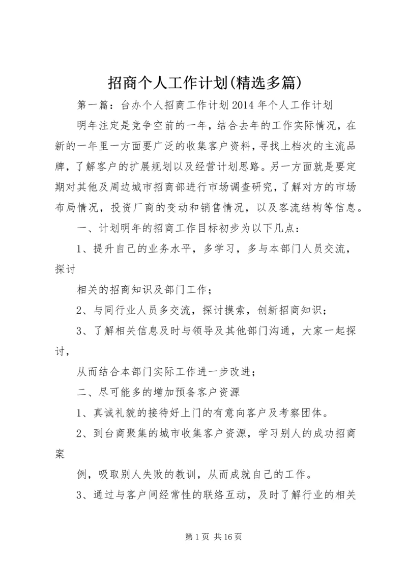 招商个人工作计划(精选多篇).docx