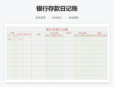 银行存款日记账
