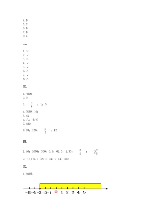 人教版六年级数学下学期期末测试题含答案【综合卷】.docx