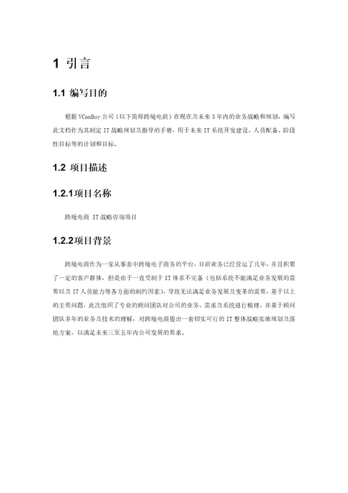 跨境电商企业信息化建设咨询报告