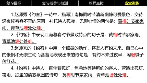 七年级下册语文复习专题三：课内古诗词 课件