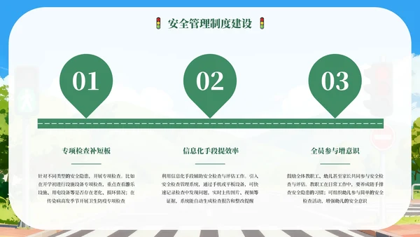 绿色卡通幼儿园安全教育专题培训PPT模板
