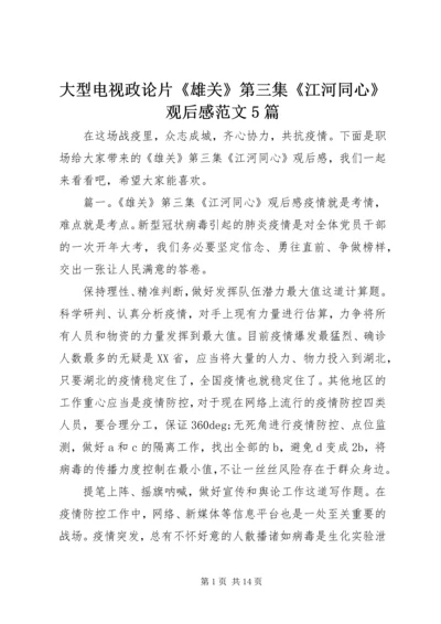 大型电视政论片《雄关》第三集《江河同心》观后感范文5篇.docx