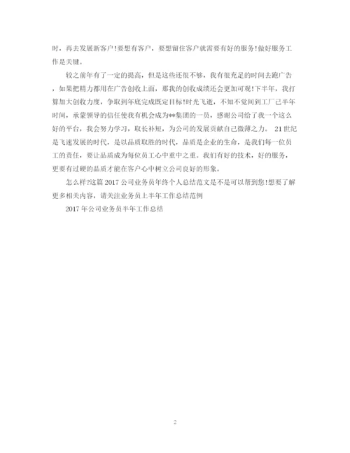 精编之公司业务员年终个人总结范文2.docx