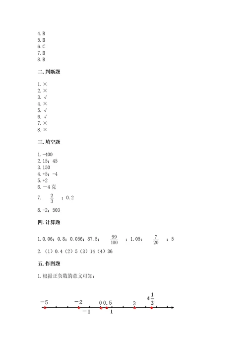 小学数学毕业测试卷及答案夺冠系列