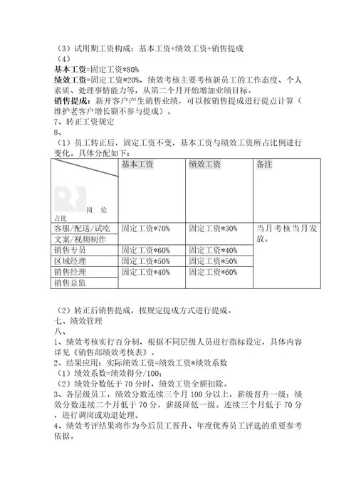 农业科技公司销售部薪酬绩效方案