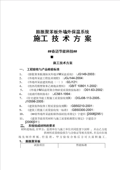 胀聚苯板外墙外保温系统施工技术方案