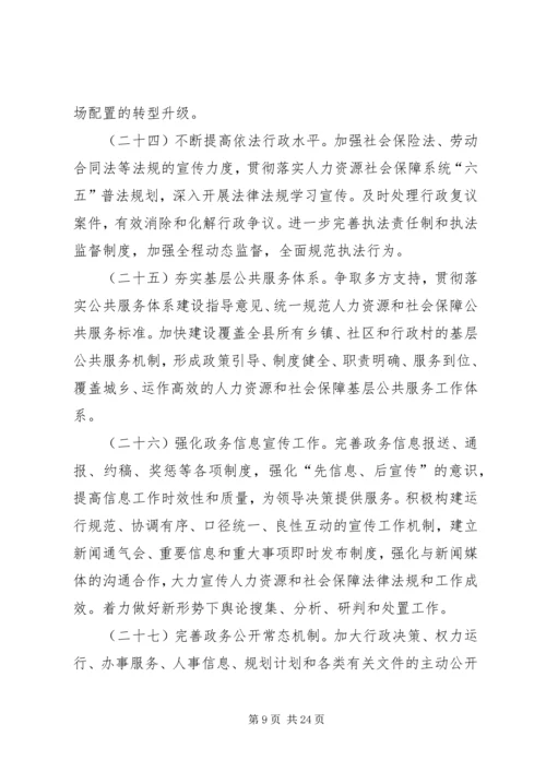 全县人力资源和社会保障工作要点(共2篇).docx