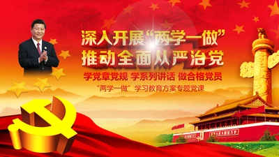开展落实两学一做学习教育PPT模板
