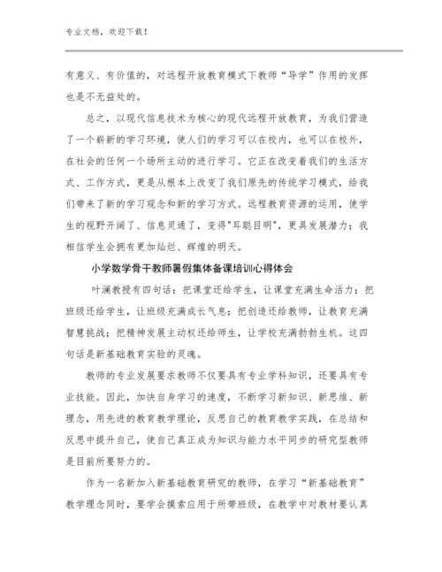 2024年小学数学骨干教师暑假集体备课培训心得体会优选范文30篇.docx