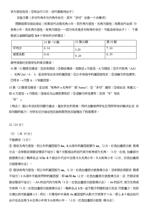 生物题的解答程序和方法