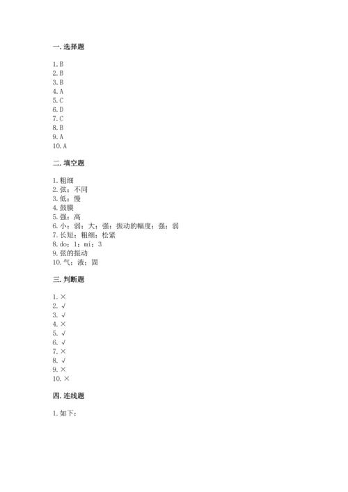 教科版科学四年级上册第一单元声音测试卷（夺冠）.docx