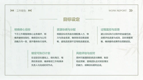 青黛此间中国风莫兰迪绿月度工作报告