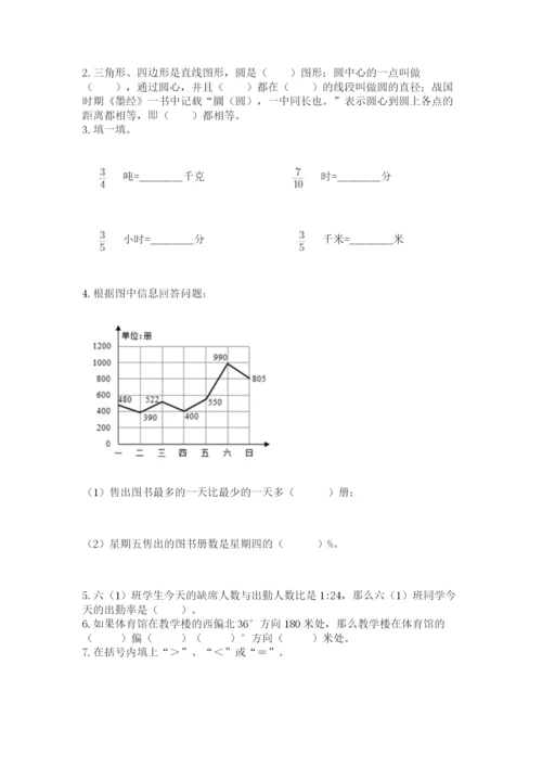 小学六年级上册数学期末测试卷含答案【综合卷】.docx