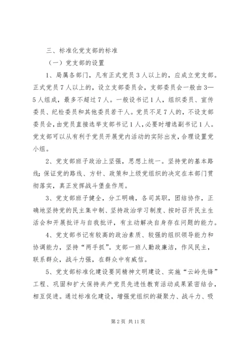 开展标准化党支部建设的工作意见 (2).docx
