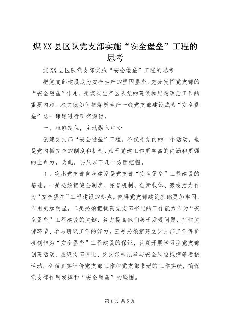 煤XX县区队党支部实施“安全堡垒”工程的思考 (3).docx