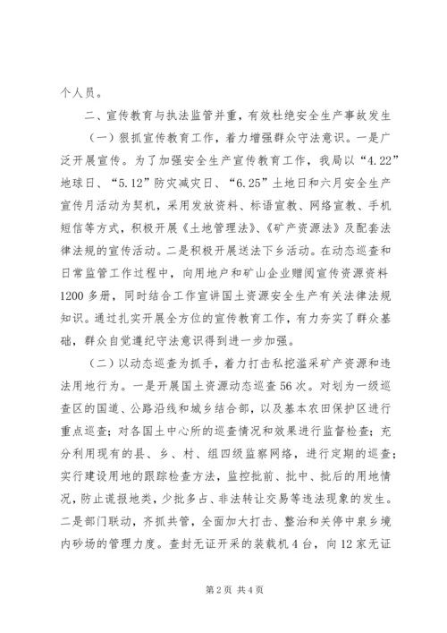 国土资源局安全生产工作汇报.docx