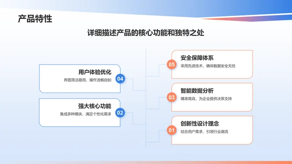 蓝色渐变风产品介绍PPT模板