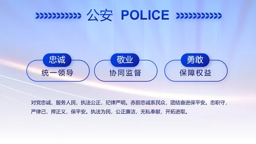 蓝色大气公安警察演讲动态PPT模板