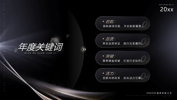 黑金质感风公司年终表彰大会