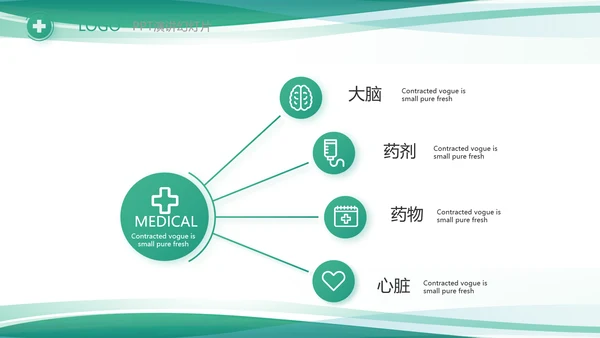 绿色清新医院门诊医保报销动态PPT