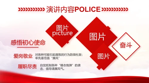 红色大气警察公安机关教育整顿动态PPT模板