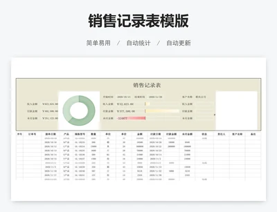 销售记录表模版