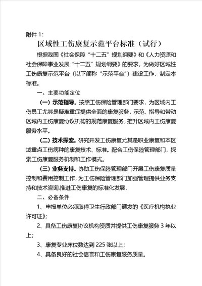 齐鲁医学区域性工伤康复示范平台标准试行