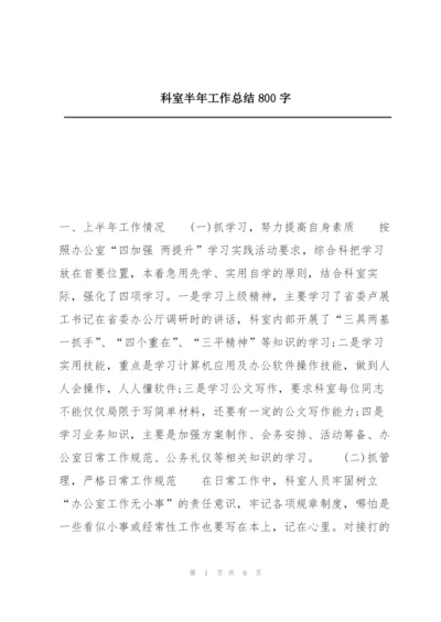 科室半年工作总结800字.docx