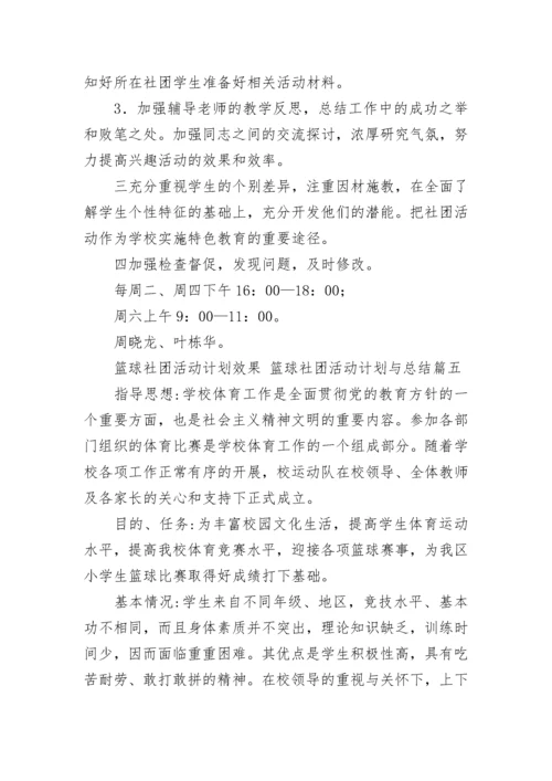 篮球社团活动计划效果 篮球社团活动计划与总结(二十篇).docx