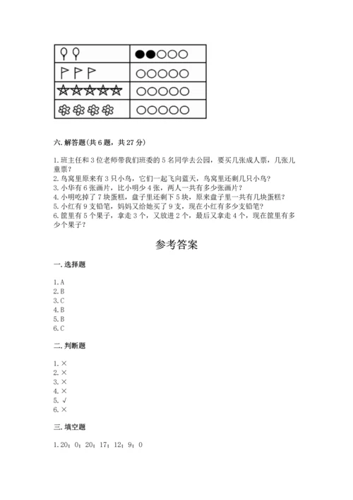 2022人教版一年级上册数学期末测试卷（夺分金卷）.docx