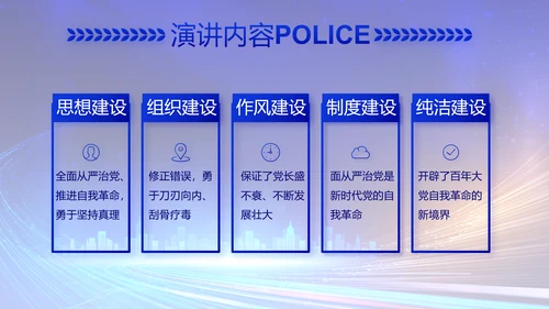 蓝色大气警察公安工作汇报总结PPT动态模板
