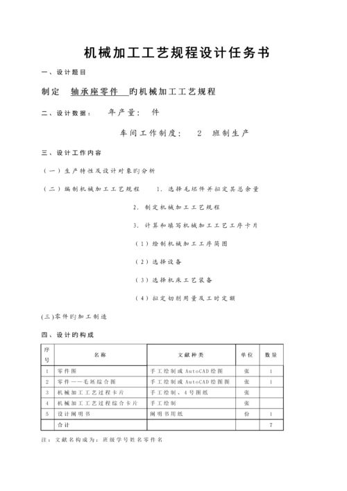 标准工艺优质课程设计实例轴承座.docx