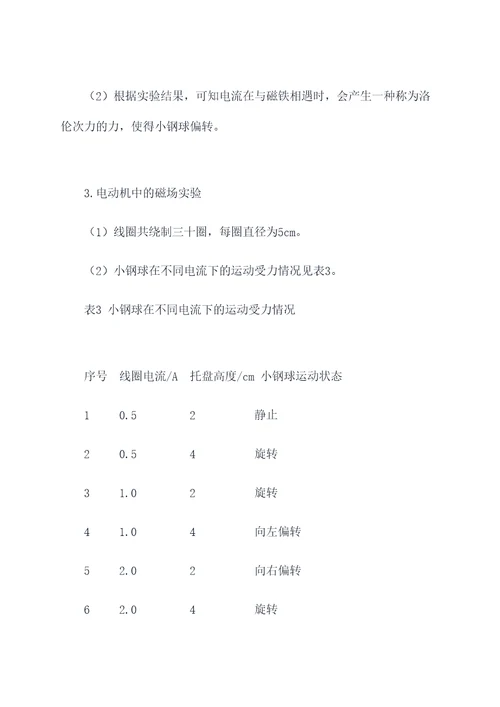 磁的应用实验报告