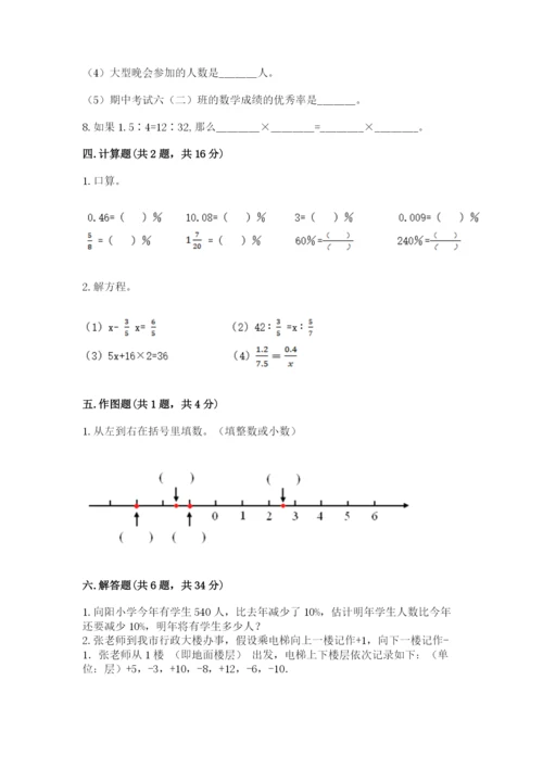 人教版六年级下册数学期末测试卷带答案（模拟题）.docx