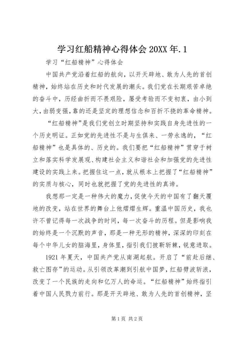 学习红船精神心得体会20XX年.docx