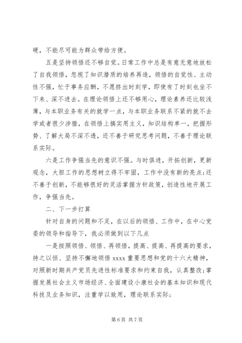 党员自我剖析个人对照检查材料.docx