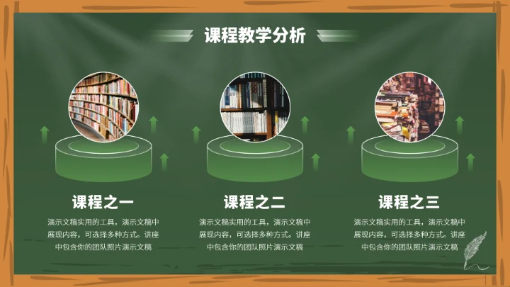 绿色教育教学课件讲课PPT模板