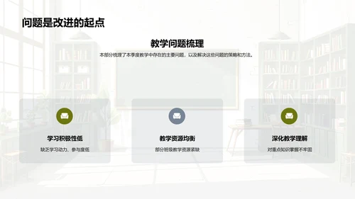 季度教学总结报告PPT模板