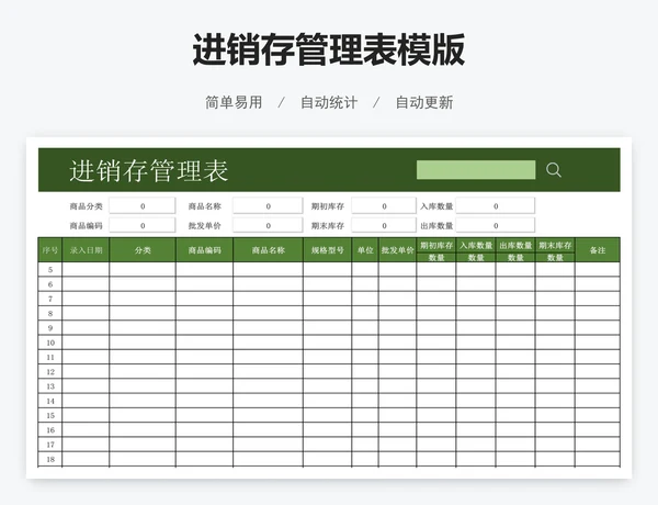 进销存管理表模版
