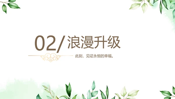 绿色小清新LED婚礼舞台开场片头相册婚礼纪念册电子相册动态PPT模板