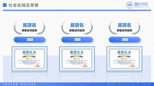 蓝色简约简洁学术国家奖学金答辩
