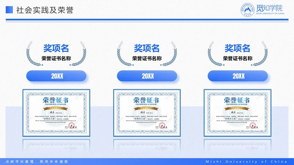 蓝色简约简洁学术国家奖学金答辩