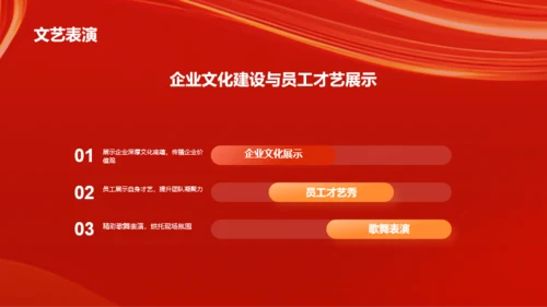 红色创意企业年度员工表彰大会PPT模板