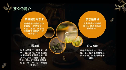黑色实拍风简约商务风少儿茶艺培训课件PPT模板员工培训